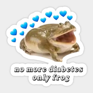 No More Diabetes Only Frog Sticker